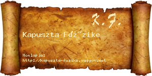 Kapuszta Füzike névjegykártya